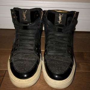 Saint Laurent Black Sparkle Sneakers